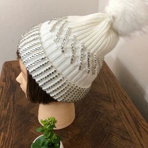 BeanieCream Color With Rhinestones.